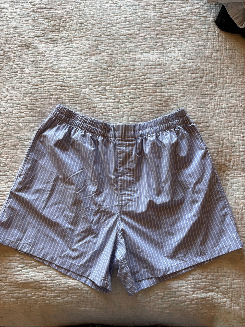 American Eagle Outfitters Light Blue & White Striped Boxer Shorts